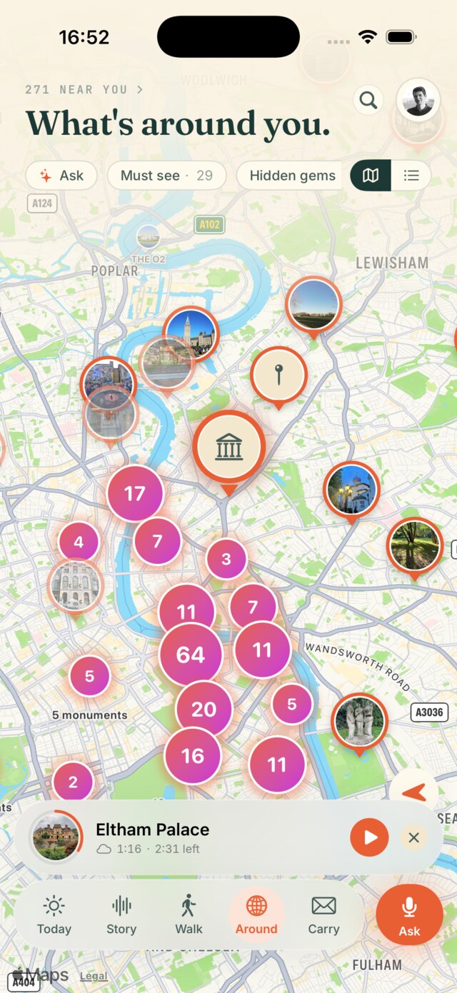 Audiala app — Map screen
