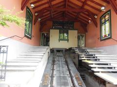 Interior of the upper station of the Polybahn in Zurich