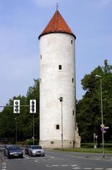 Buddenturm tower and city wall remnants in Münster, Germany