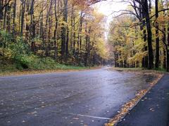 Fall drive through the Smokies with colorful autumn foliage