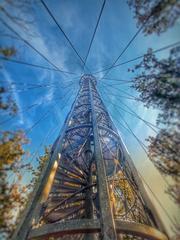 view from below of a lookout tower