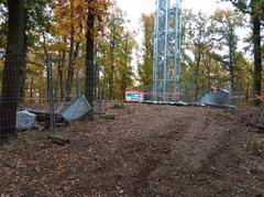 Construction of lookout tower at Holedná