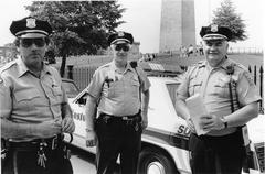 Boston Police officers at Bunker Hill Monument in the mid-1980s