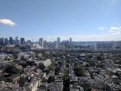 Aerial view of Boston from the top of the Bunker Hill Monument