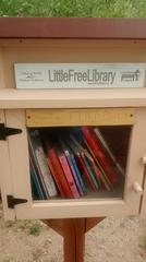 wooden little free library in Estes Park, Colorado