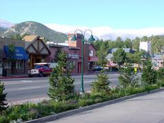 scenic view of Estes Park with mountains in the background