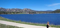 View of Lake Estes from the south in Colorado