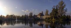 Burg Hayn in Dreieich from the northeastern corner of the pond