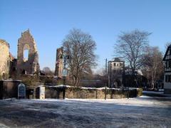 View of the castle from the old town with Palas ruins on the left and lower gate on the right