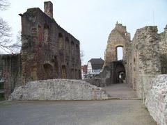 Burg Dreieichenhain ruins with view of the old town