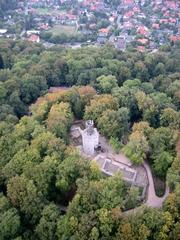 aerial view of Lichtenberg Castle captured from a balloon