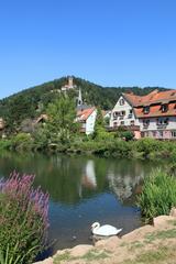 Stadtsee in Bad Liebenzell with castle