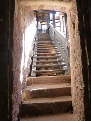 external staircase to the elevated entrance of the keep at Liebenzell Castle