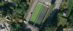 Aerial view of the Rain settling tank Jinonice in Prague