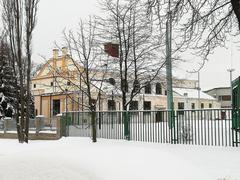 Winter view of the TJ Sokol Prague Jinonice building