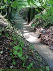 Jinonický stream flowing with water near Novoveská Street