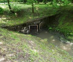 Rain settling tank Jinonice water outlet