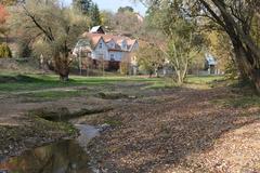 Newly adapted meandering stream of Prokopský potok in Nová Ves (Jinonice)