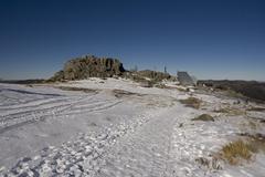 Kosciuszko National Park in New South Wales, Australia with mountain ranges and clear sky