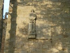 Burg Alt-Windeck eastern tower with World War I memorial plaque and soldier relief