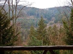 View from the pavilion at the Burgruine Liebeneck into the Würmtal valley