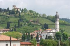 panoramic view of Sotto il Monte in Bergamo, Italy