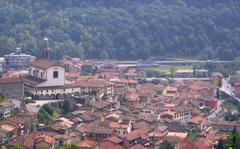 Panoramic view of Vertova, a town in Bergamo, Italy