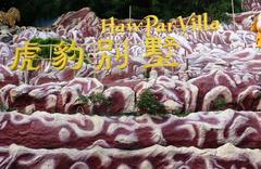 Sculpture of bacon at Haw Par Villa