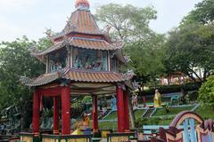 Buddha within Chinese pavilion at Haw Par Villa