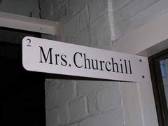 The original sign for Clementine Churchill's bedroom at the Cabinet War Rooms, London