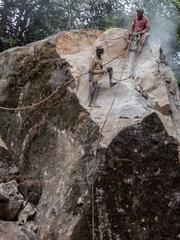 Labourers working together outdoors