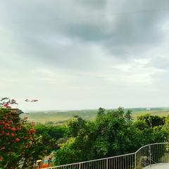 Cloudy sky over Wonderla Amusement Park in Kerala