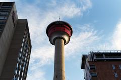 Calgary Tower view from the intersection of 8 Avenue SW and Centre Street S