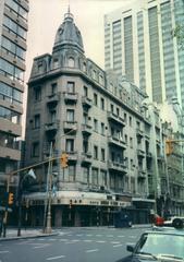 Corner of Av. De Mayo and Piedras, Buenos Aires, Argentina, with historic building inaugurated in 1890