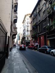 Monserrat neighborhood street scene with historic and modern buildings