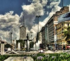 Avenida 9 de Julio and Avenida de Mayo intersection in Buenos Aires