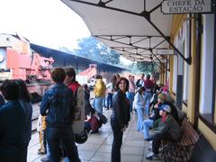 Anhumas Station in Campinas with a tourist train