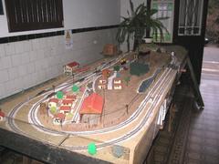 Campinas Anhumas Station Ferrorama with a steam train and people