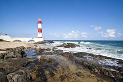 Farol de Itapuã lighthouse with a blue sky