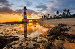 Ponta de Itapuã Lighthouse at sunset