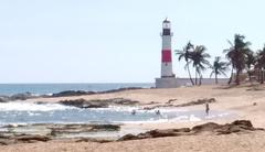 Itapua lighthouse in Salvador, Bahia, Brazil