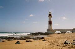 Ponta de Itapuã Lighthouse in Salvador, Bahia, Brazil