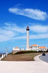 Boa-Nova lighthouse against a sunset sky