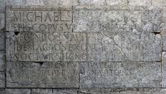 Inscription in the Tower of São Miguel-O-Anjo in Foz do Douro, Oporto, Portugal