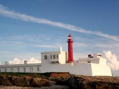 Cabo Raso Lighthouse in São Brás de Sanxete Fort, Cascais, Lisbon, Portugal