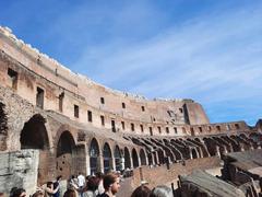 Rome Italy ancient ruins with Colosseum in the background