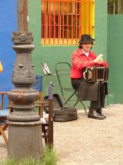 Colorful buildings and street art in the La Boca neighborhood of Buenos Aires