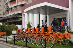 Lançamento do programa de locação de bicicletas Bike PE em Recife, Pernambuco, Brasil