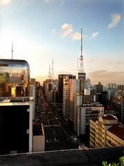 Avenida Paulista at sunrise from the south