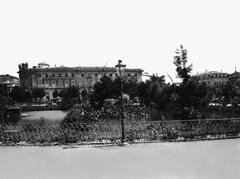 Vintage black and white photograph of Porto in 1937